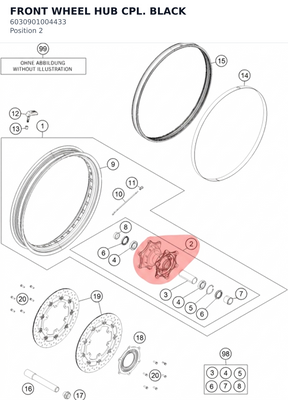 Diagram preview: FRONT WHEEL HUB CPL. BLACK (6030901004433)
