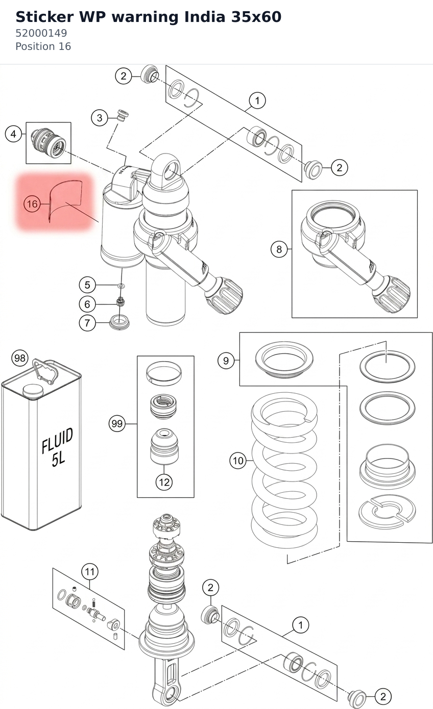 Diagram preview: Sticker WP warning India 35x60 (52000149)