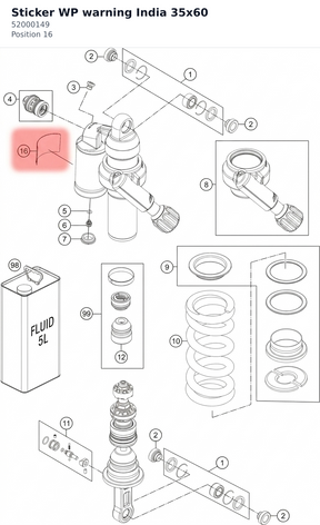 Diagram preview: Sticker WP warning India 35x60 (52000149)