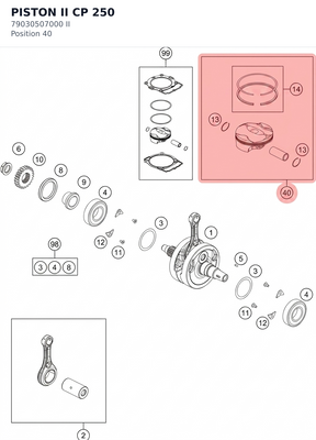 Diagram preview: PISTON II CP 250 (79030507000 II)