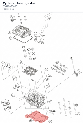 Diagram preview: Cylinder head gasket (63630036000)