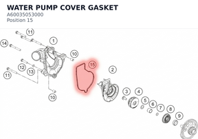 Diagram preview: WATER PUMP COVER GASKET (A60035053000)
