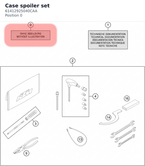 Diagram preview: Case spoiler set (61412925040CAA)