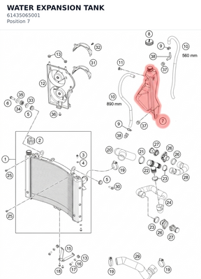 Diagram preview: WATER EXPANSION TANK (61435065001)