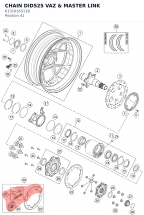 Diagram preview: CHAIN DID525 VAZ & MASTER LINK (61310165118)