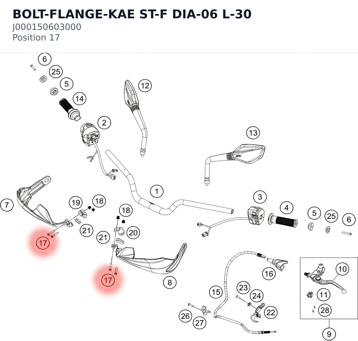 Diagram preview: BOLT-FLANGE-KAE ST-F DIA-06 L-30 (J000150603000)