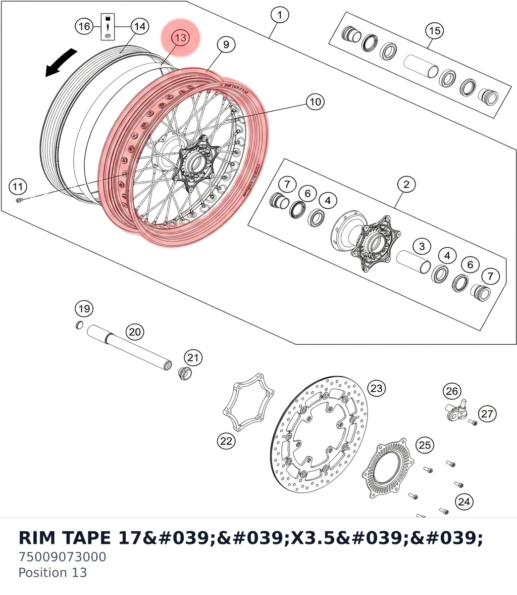 Diagram preview: RIM TAPE 17''X3.5'' (75009073000)