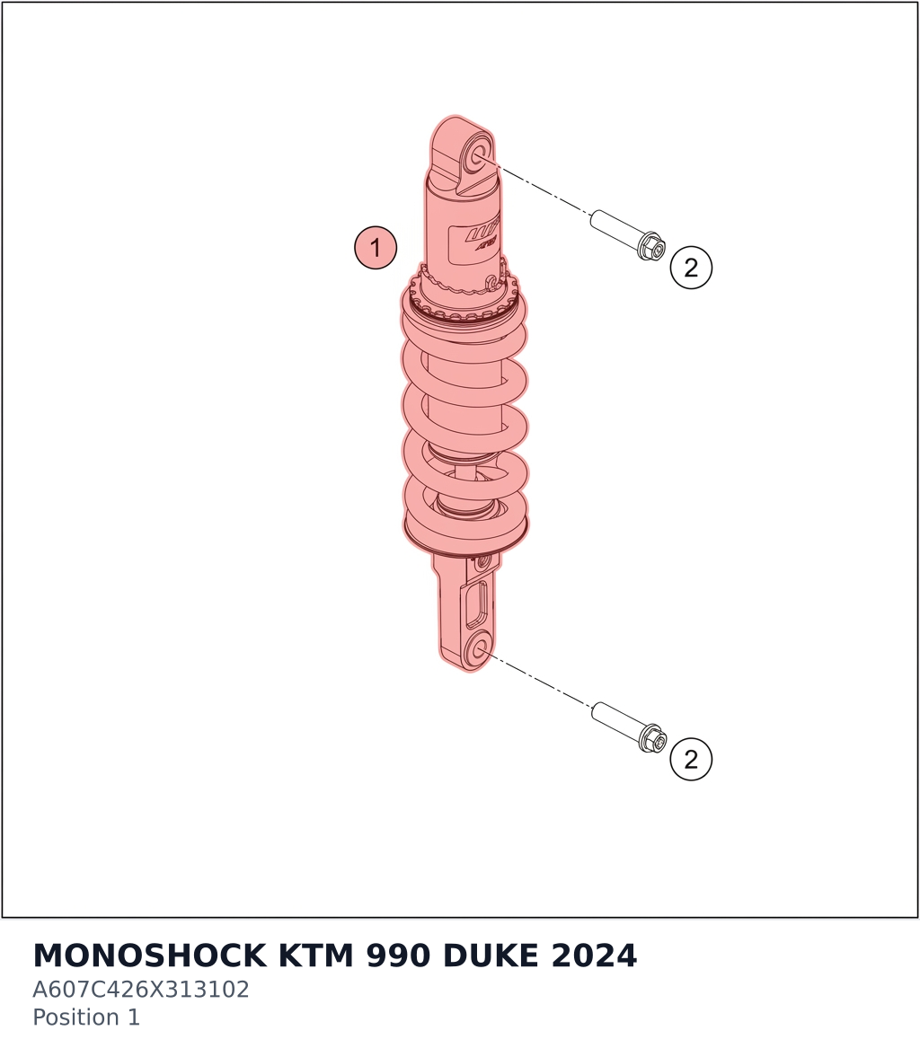 Diagram preview: MONOSHOCK KTM 990 DUKE 2024 (A607C426X313102)