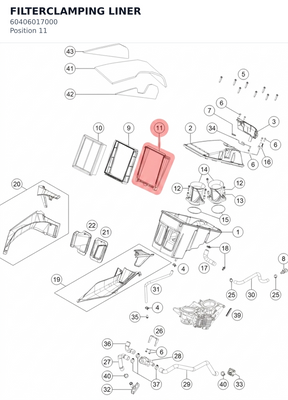 Diagram preview: FILTERCLAMPING LINER (60406017000)