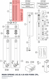 Diagram preview: MAIN SPRING (43.8) 4.8-450 FORK CPL. (S809900046S0000)