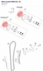 Diagram preview: Bolt socket-M8X1XL 32 (J912080323)