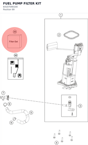 Diagram preview: FUEL PUMP FILTER KIT (64107090100)