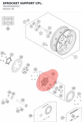 Diagram preview: SPROCKET SUPPORT CPL. (7601005004433)