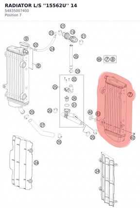 Diagram preview: RADIATOR L/S ''15562U''       14 (54835007400)