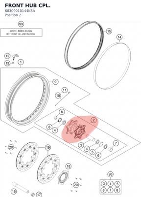 Diagram preview: FRONT HUB CPL. (60309010144KBA)