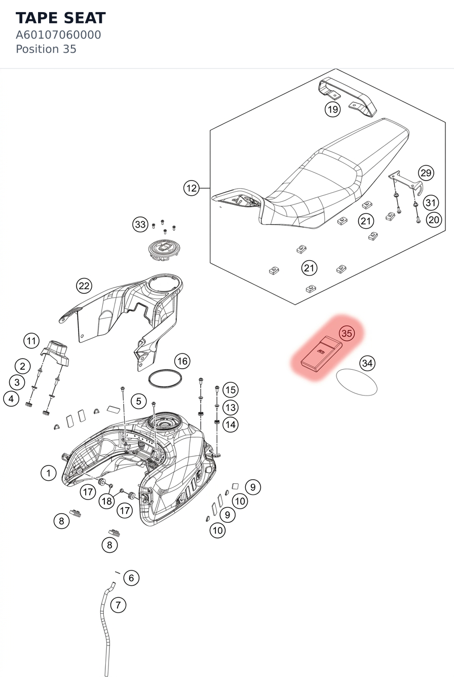 Diagram preview: TAPE SEAT (A60107060000)