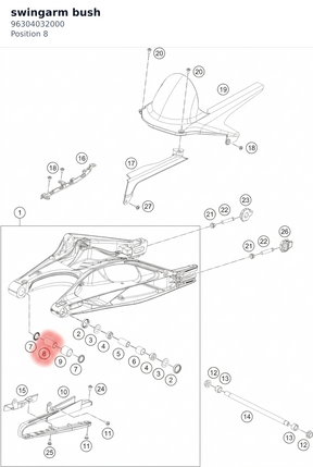 Diagram preview: swingarm bush (96304032000)