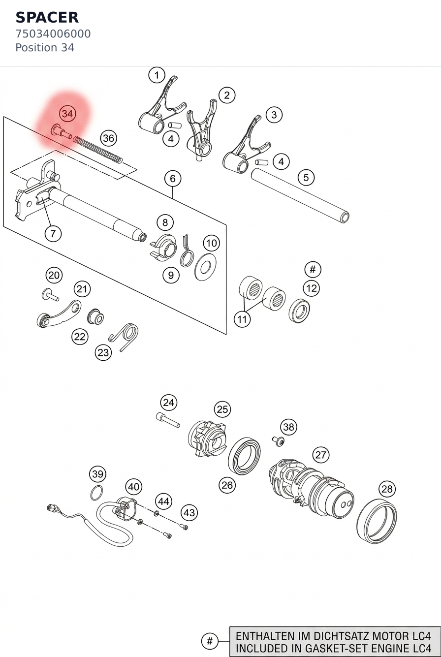 Diagram preview: SPACER (75034006000)