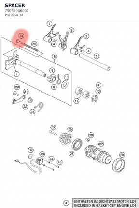 Diagram preview: SPACER (75034006000)