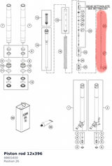 Diagram preview: Piston rod 12x396 (48601650)