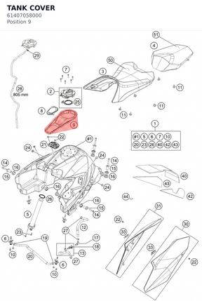 Diagram preview: TANK COVER (61407058000)