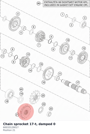 Diagram preview: Chain sprocket 17-t, damped  0 (60033129017)