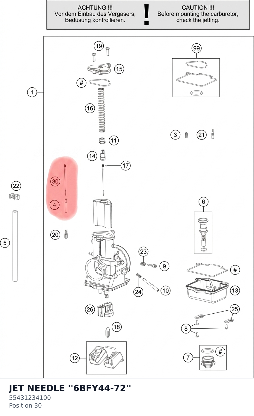 Diagram preview: JET NEEDLE ''6BFY44-72'' (55431234100)
