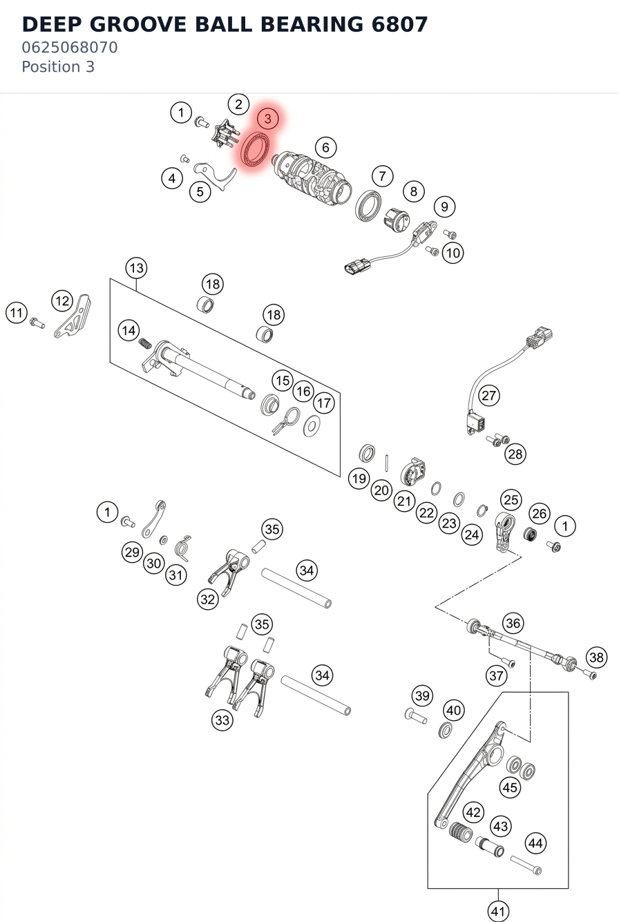 Diagram preview: DEEP GROOVE BALL BEARING 6807 (0625068070)