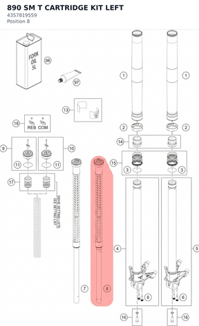 Diagram preview: 890 SM T CARTRIDGE KIT LEFT (43578195S9)