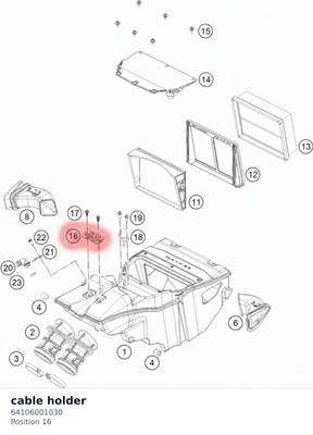 Diagram preview: cable holder (64106001030)
