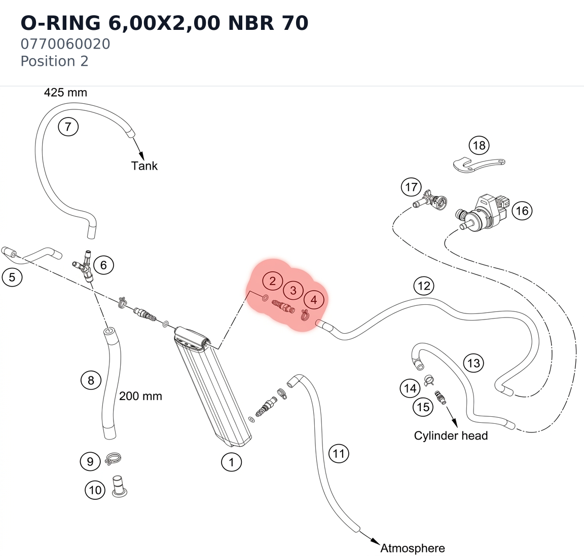 Diagram preview: O-RING   6,00X2,00 NBR 70 (0770060020)