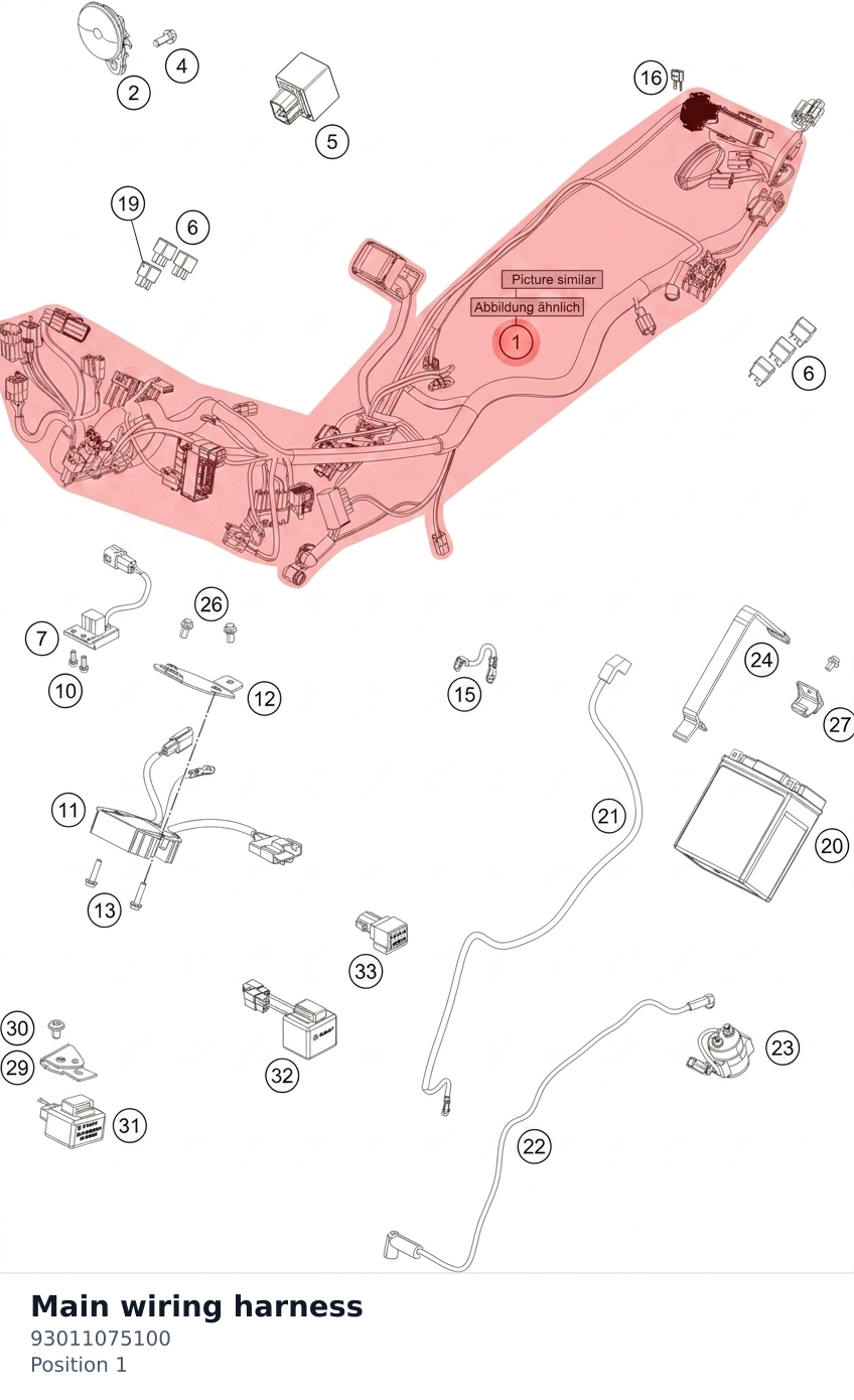 Diagram preview: Main wiring harness (93011075100)