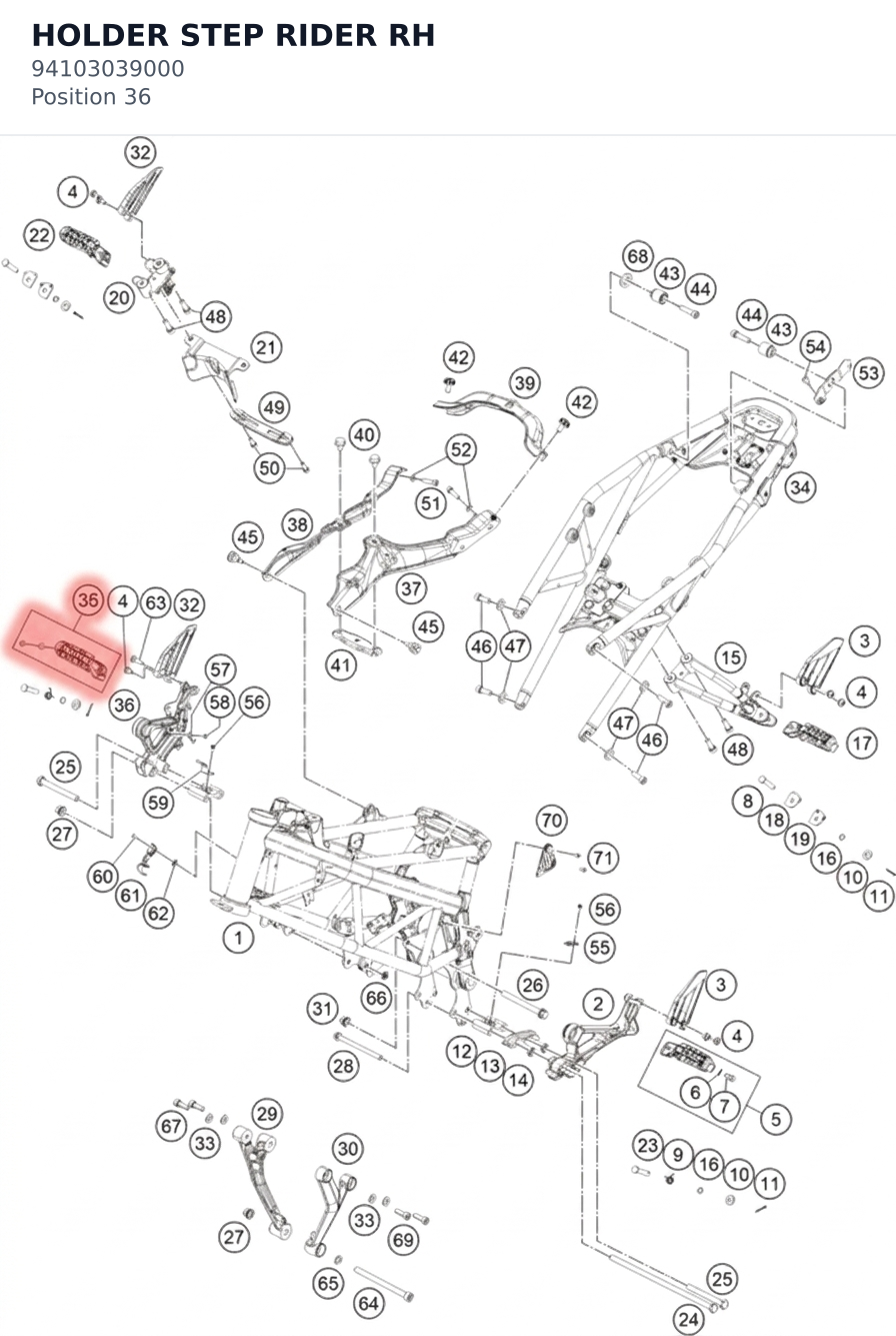 Diagram preview: HOLDER STEP RIDER RH (94103039000)