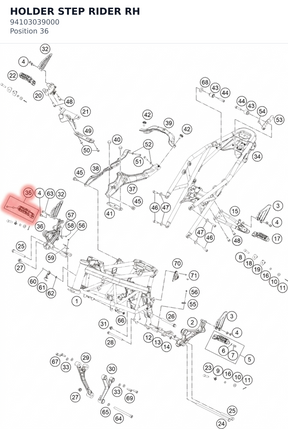 Diagram preview: HOLDER STEP RIDER RH (94103039000)