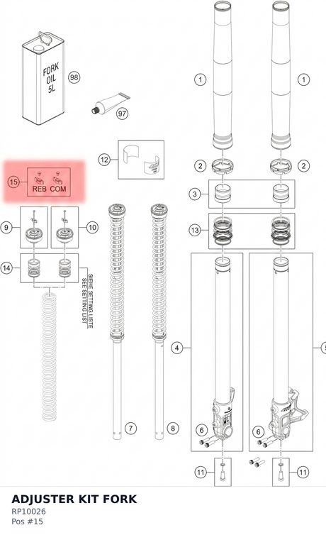 Diagram preview: ADJUSTER KIT FORK (RP10026)