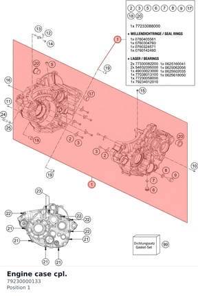 Diagram preview: Engine case cpl. (79230000133)