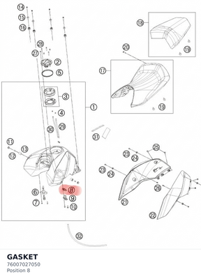 Diagram preview: GASKET (76007027050)