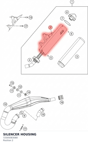 Diagram preview: SILENCER HOUSING (72505083080)