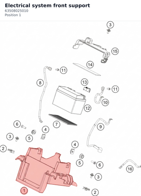 Diagram preview: Electrical system front support (63508025010)
