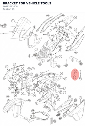 Diagram preview: BRACKET FOR VEHICLE TOOLS (60312062000)