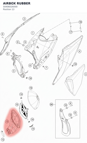 Diagram preview: AIRBOX RUBBER (50406026000)