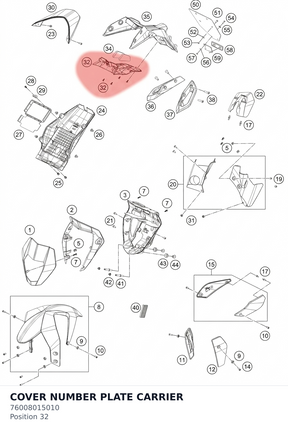 Diagram preview: COVER NUMBER PLATE CARRIER (76008015010)