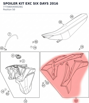 Diagram preview: SPOILER KIT EXC SIX DAYS 2016 (7770805400028G)