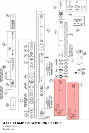 Diagram preview: AXLE CLAMP L/S WITH INNER TUBE (48601028S1)