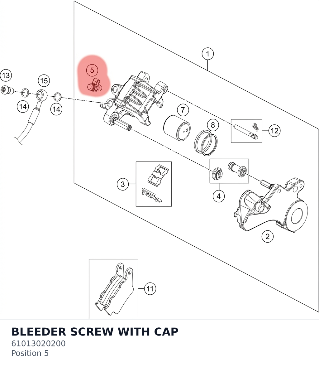 Diagram preview: BLEEDER SCREW WITH CAP (61013020200)