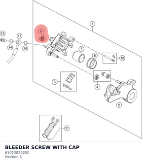 Diagram preview: BLEEDER SCREW WITH CAP (61013020200)