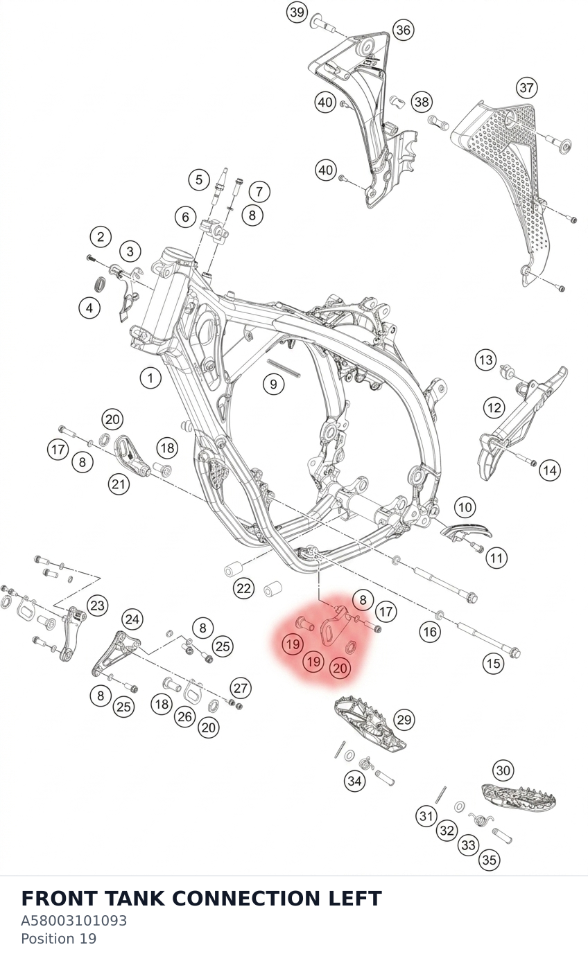 Diagram preview: FRONT TANK CONNECTION LEFT (A58003101093)