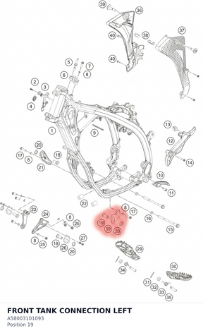 Diagram preview: FRONT TANK CONNECTION LEFT (A58003101093)
