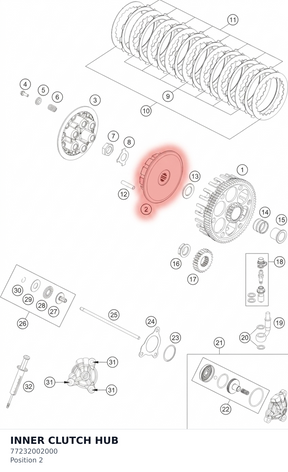 Diagram preview: INNER CLUTCH HUB (77232002000)