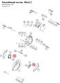 Diagram preview: Roundhead screw, M6x12 (J900000601204)